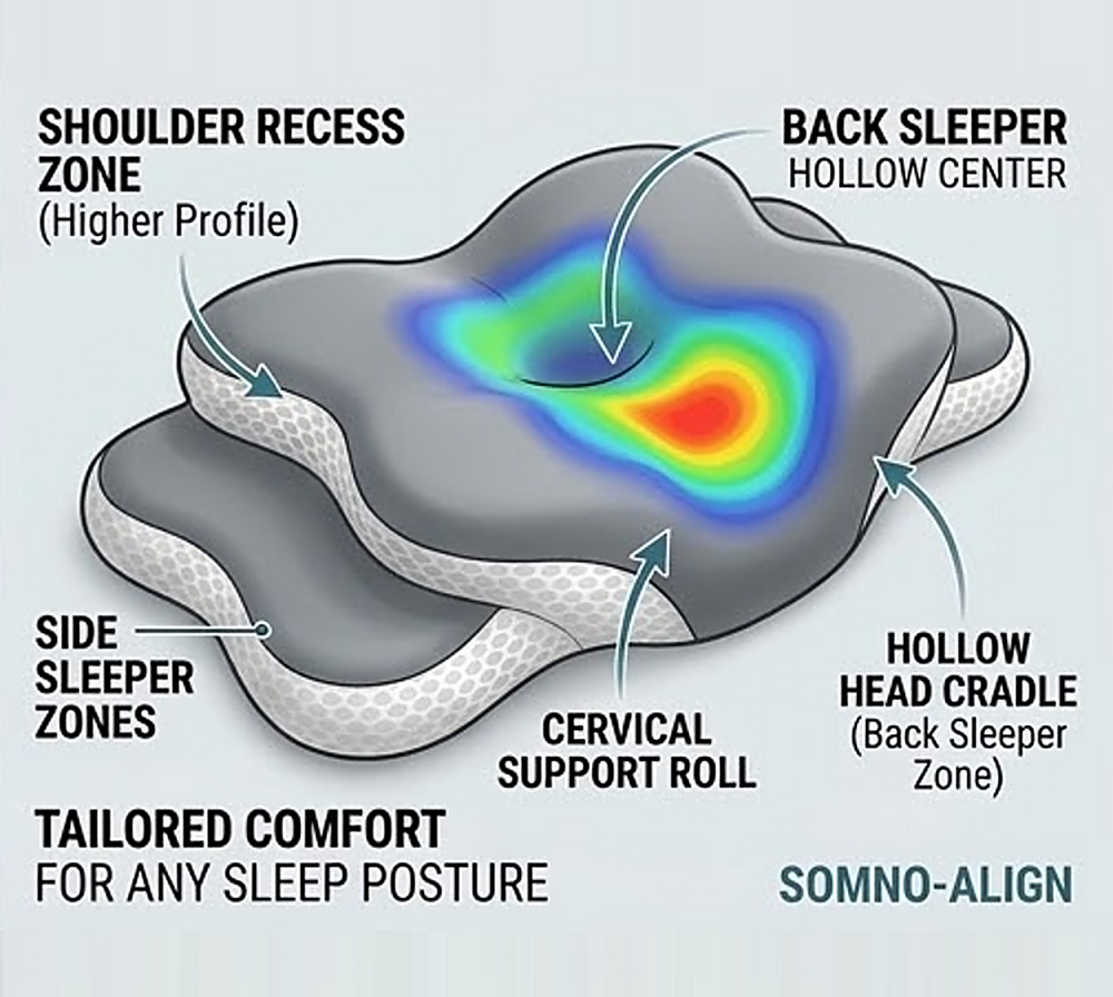 Adapts to back & side sleeping